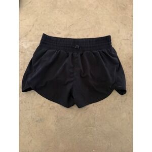 All in Motion Womens Black Running Shorts High Rise Smocked Waist Size M RN17730